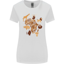 Africa Wildlife Map Giraffe Rhino Ape Elephant Lion Womens Wider Cut T-Shirt White