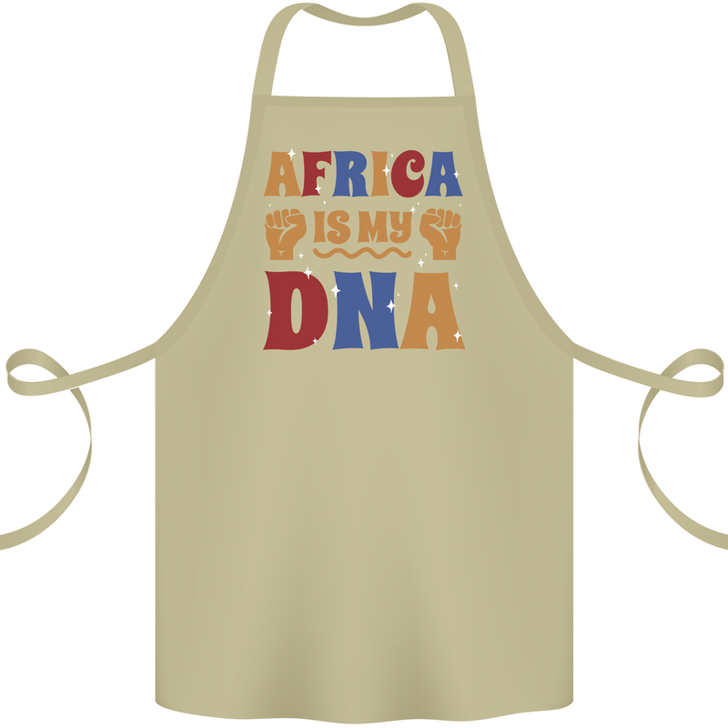 Africa is My DNA Juneteenth Black Lives Matter Cotton Apron 100% Organic Khaki