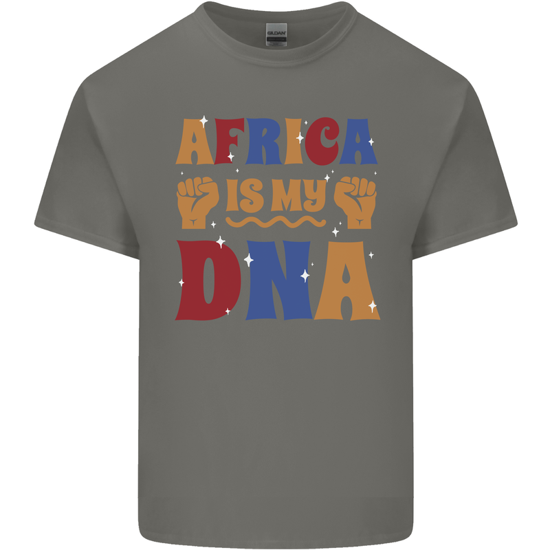 Africa is My DNA Juneteenth Black Lives Matter Mens Cotton T-Shirt Tee Top Charcoal