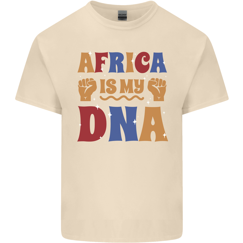 Africa is My DNA Juneteenth Black Lives Matter Mens Cotton T-Shirt Tee Top Natural