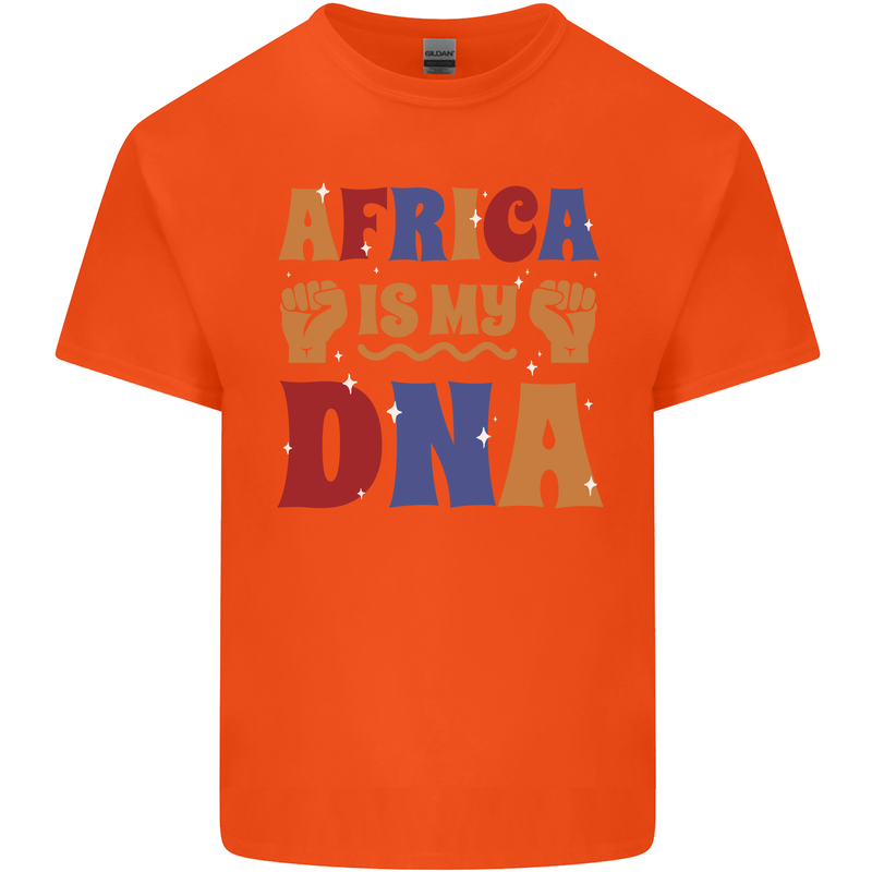 Africa is My DNA Juneteenth Black Lives Matter Mens Cotton T-Shirt Tee Top Orange