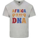 Africa is My DNA Juneteenth Black Lives Matter Mens V-Neck Cotton T-Shirt Sports Grey