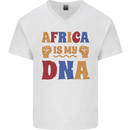 Africa is My DNA Juneteenth Black Lives Matter Mens V-Neck Cotton T-Shirt White