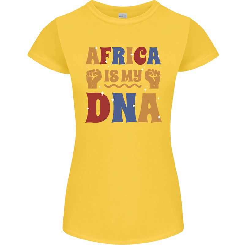Africa is My DNA Juneteenth Black Lives Matter Womens Petite Cut T-Shirt Yellow