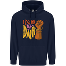 Africa is in My DNA Juneteenth Black Lives Matter Childrens Kids Hoodie Navy Blue
