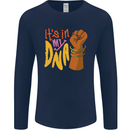 Africa is in My DNA Juneteenth Black Lives Matter Mens Long Sleeve T-Shirt Navy Blue