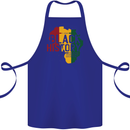 African Black History Month Lives Matter Juneteenth Cotton Apron 100% Organic Royal Blue