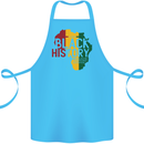 African Black History Month Lives Matter Juneteenth Cotton Apron 100% Organic Turquoise