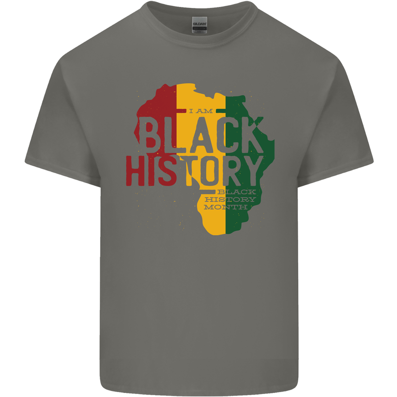 African Black History Month Lives Matter Juneteenth Mens Cotton T-Shirt Tee Top Charcoal
