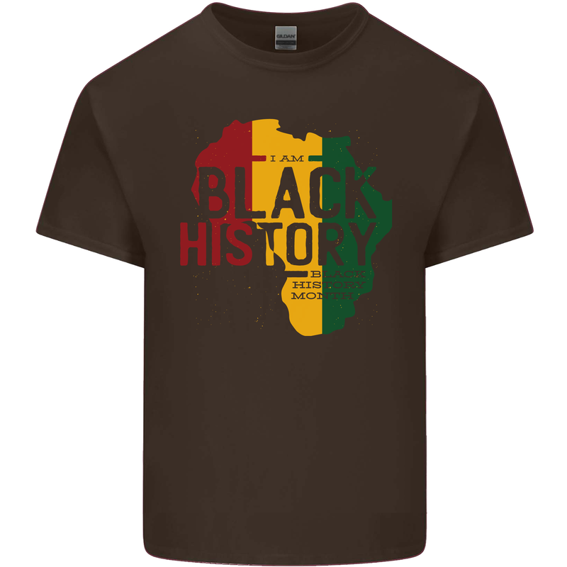 African Black History Month Lives Matter Juneteenth Mens Cotton T-Shirt Tee Top Dark Chocolate