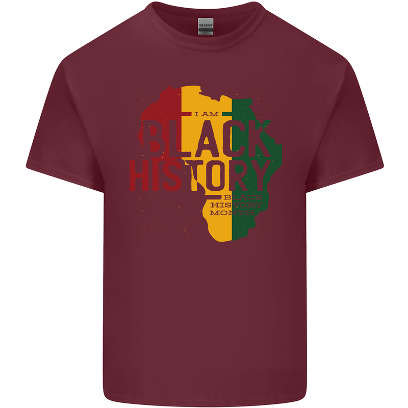African Black History Month Lives Matter Juneteenth Mens Cotton T-Shirt Tee Top Maroon