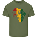 African Black History Month Lives Matter Juneteenth Mens Cotton T-Shirt Tee Top Military Green
