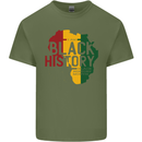 African Black History Month Lives Matter Juneteenth Mens Cotton T-Shirt Tee Top Military Green