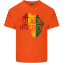 African Black History Month Lives Matter Juneteenth Mens Cotton T-Shirt Tee Top Orange