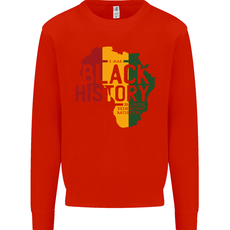 African Black History Month Lives Matter Juneteenth Mens Sweatshirt Jumper Bright Red