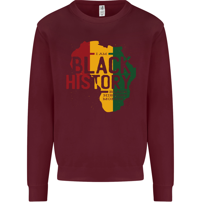 African Black History Month Lives Matter Juneteenth Mens Sweatshirt Jumper Maroon