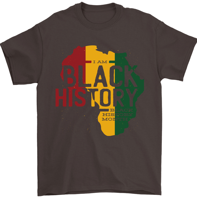 African Black History Month Lives Matter Juneteenth Mens T-Shirt 100% Cotton Dark Chocolate