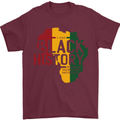 African Black History Month Lives Matter Juneteenth Mens T-Shirt 100% Cotton Maroon