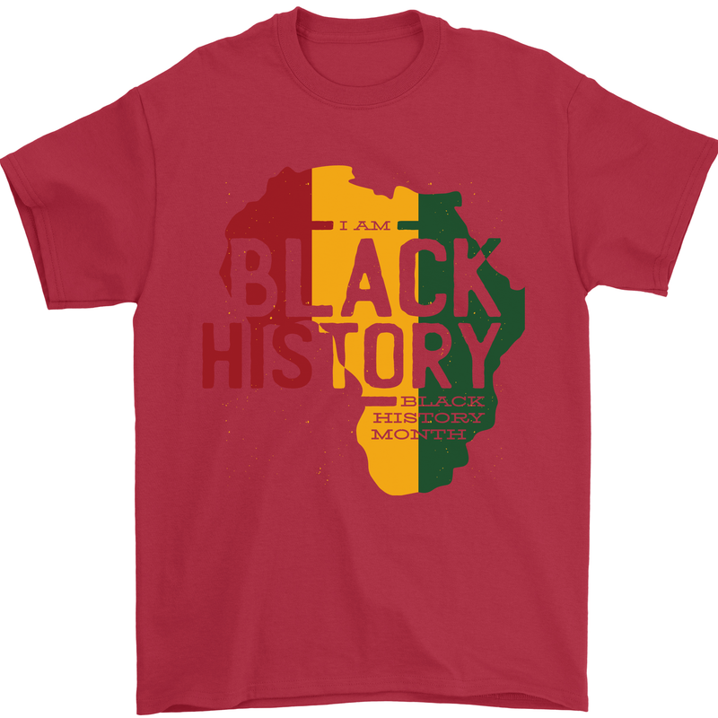 African Black History Month Lives Matter Juneteenth Mens T-Shirt 100% Cotton Red