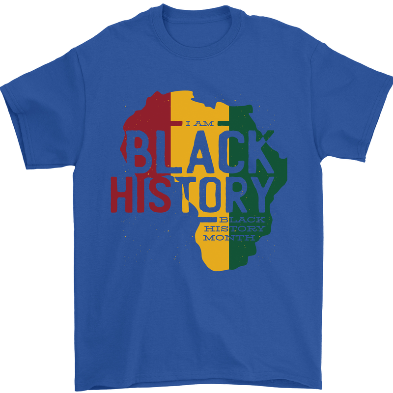 African Black History Month Lives Matter Juneteenth Mens T-Shirt 100% Cotton Royal Blue