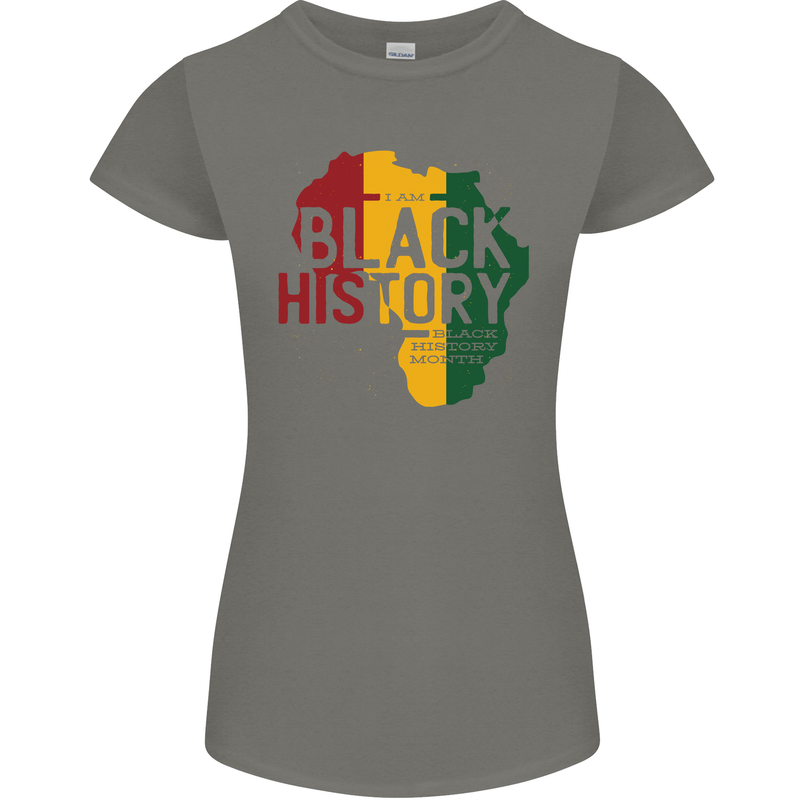 African Black History Month Lives Matter Juneteenth Womens Petite Cut T-Shirt Charcoal