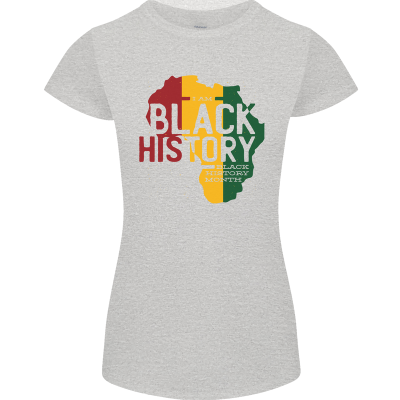 African Black History Month Lives Matter Juneteenth Womens Petite Cut T-Shirt Sports Grey