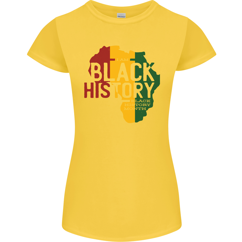 African Black History Month Lives Matter Juneteenth Womens Petite Cut T-Shirt Yellow