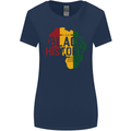 African Black History Month Lives Matter Juneteenth Womens Wider Cut T-Shirt Navy Blue