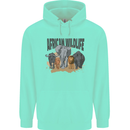 African Wildlife Elephant Lion Rhino Safari Childrens Kids Hoodie Peppermint