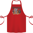 African Wildlife Elephant Lion Rhino Safari Cotton Apron 100% Organic Red