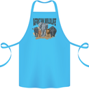 African Wildlife Elephant Lion Rhino Safari Cotton Apron 100% Organic Turquoise