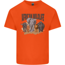 African Wildlife Elephant Lion Rhino Safari Kids T-Shirt Childrens Orange
