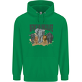 African Wildlife Elephant Lion Rhino Safari Mens 80% Cotton Hoodie Irish Green