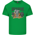 African Wildlife Elephant Lion Rhino Safari Mens Cotton T-Shirt Tee Top Irish Green