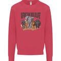 African Wildlife Elephant Lion Rhino Safari Mens Sweatshirt Jumper Heliconia