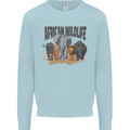 African Wildlife Elephant Lion Rhino Safari Mens Sweatshirt Jumper Light Blue