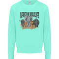 African Wildlife Elephant Lion Rhino Safari Mens Sweatshirt Jumper Peppermint
