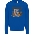African Wildlife Elephant Lion Rhino Safari Mens Sweatshirt Jumper Royal Blue