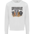 African Wildlife Elephant Lion Rhino Safari Mens Sweatshirt Jumper White