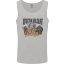 African Wildlife Elephant Lion Rhino Safari Mens Vest Tank Top Sports Grey
