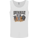 African Wildlife Elephant Lion Rhino Safari Mens Vest Tank Top White