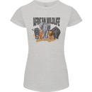African Wildlife Elephant Lion Rhino Safari Womens Petite Cut T-Shirt Sports Grey