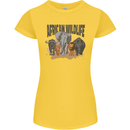 African Wildlife Elephant Lion Rhino Safari Womens Petite Cut T-Shirt Yellow