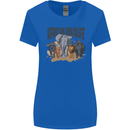 African Wildlife Elephant Lion Rhino Safari Womens Wider Cut T-Shirt Royal Blue