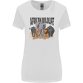 African Wildlife Elephant Lion Rhino Safari Womens Wider Cut T-Shirt White
