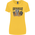 African Wildlife Elephant Lion Rhino Safari Womens Wider Cut T-Shirt Yellow