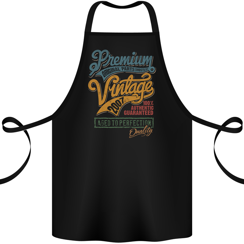 Aged to Perfection 16th Birthday 2007 Cotton Apron 100% Organic Black