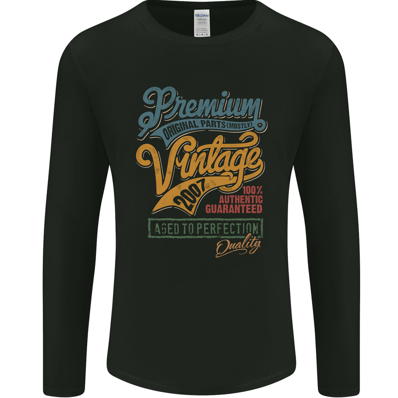 Aged to Perfection 16th Birthday 2007 Mens Long Sleeve T-Shirt Black