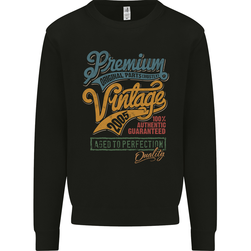 Aged to Perfection 18th Birthday 2005 Mens Sweatshirt Jumper Black
