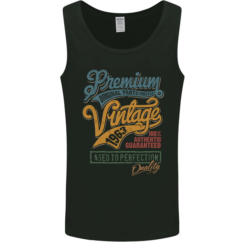 Aged to Perfection 60th Birthday 1963 Mens Vest Tank Top Black